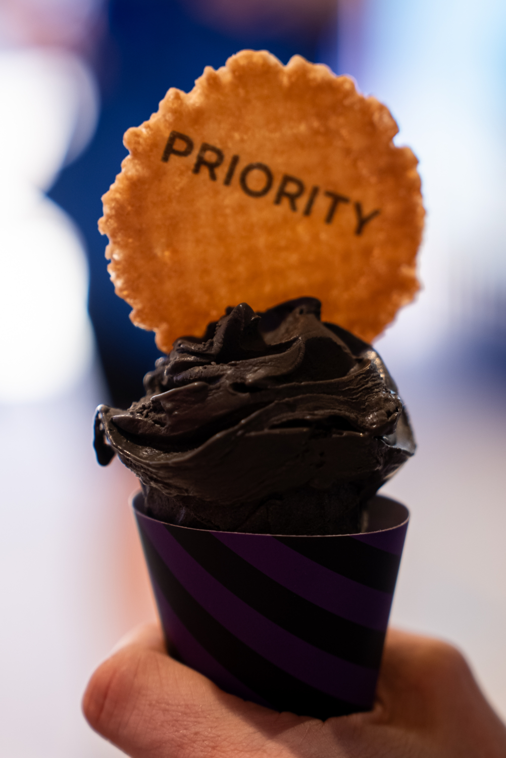 Black Ice Cream for Netflix Wednesday activation and O2 priority logo